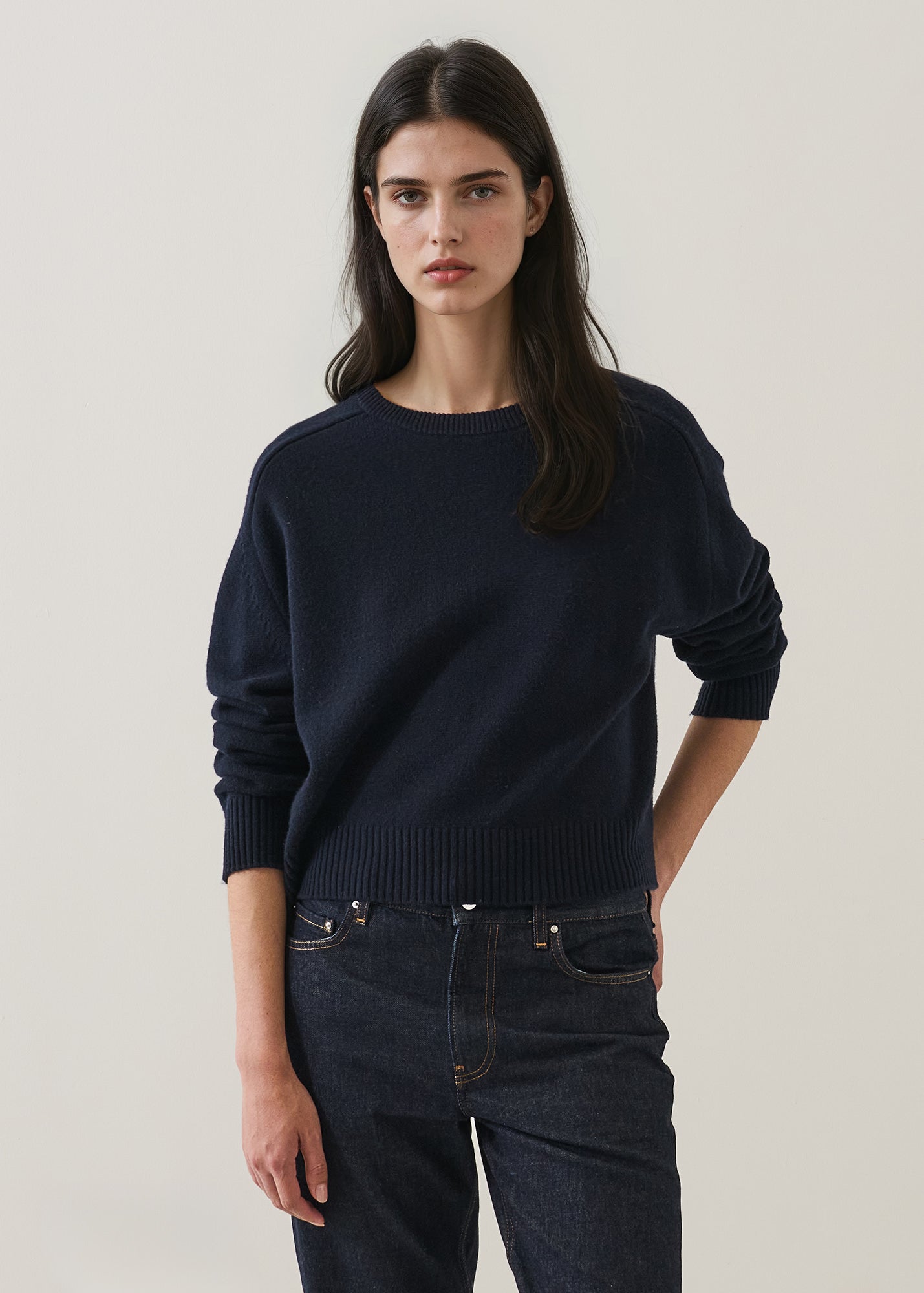 Cashmere Saddle Shoulder Crewneck