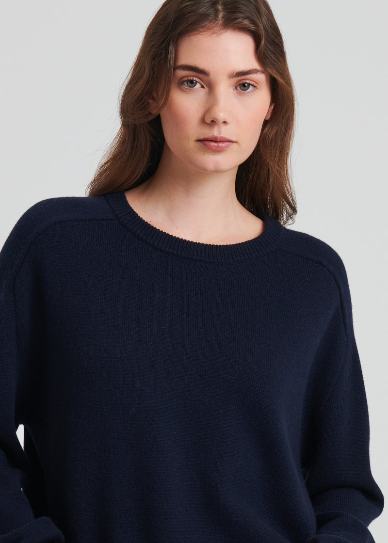 Cashmere Saddle Shoulder Crewneck