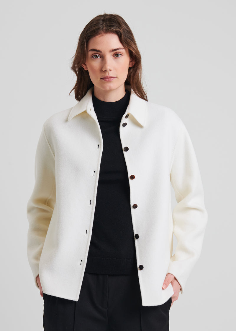 Wool Cashmere Double Face Shirt Jacket