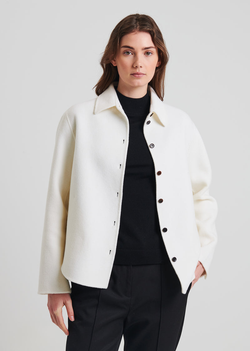 Wool Cashmere Double Face Shirt Jacket