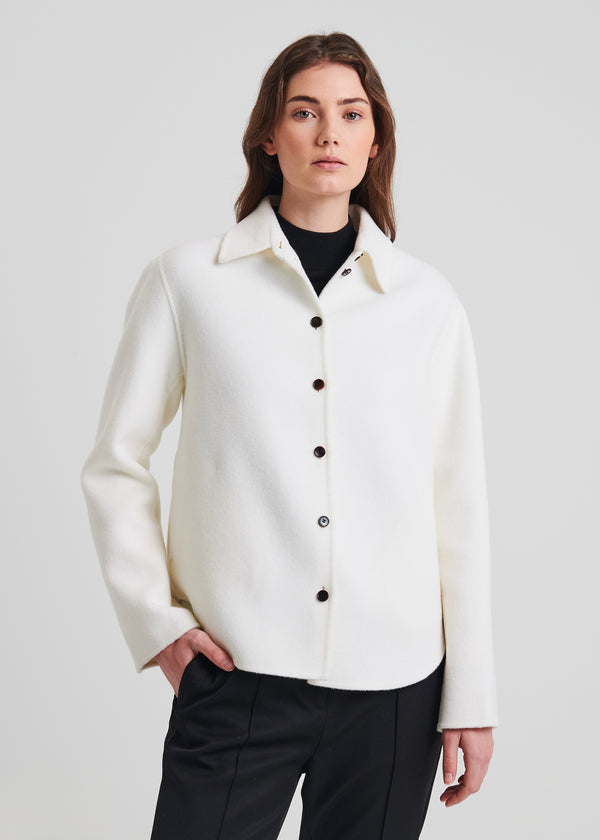 Wool Cashmere Double Face Shirt Jacket