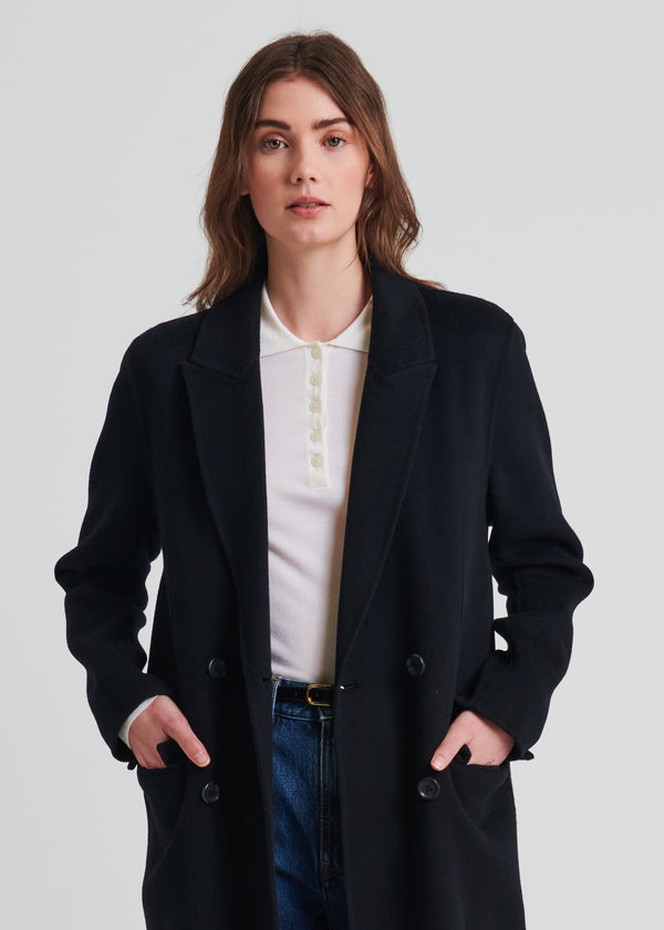 WOOL/CASHMERE LONG DOUBLE BREASTED COAT