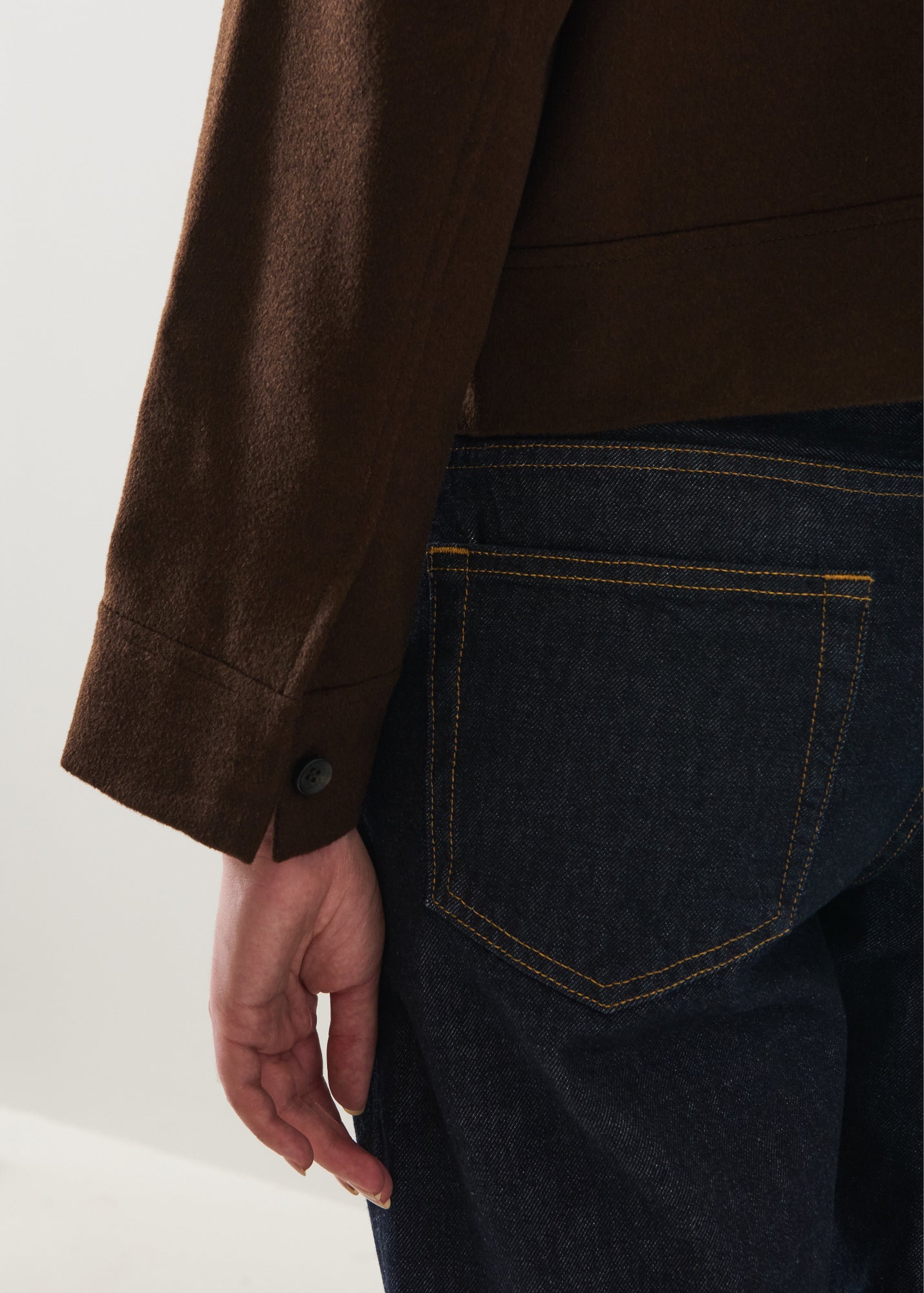 Wool Silk Full Zip Collar Jacket