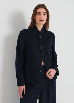 Wool/Cashmere Mandarin Collar Jacket