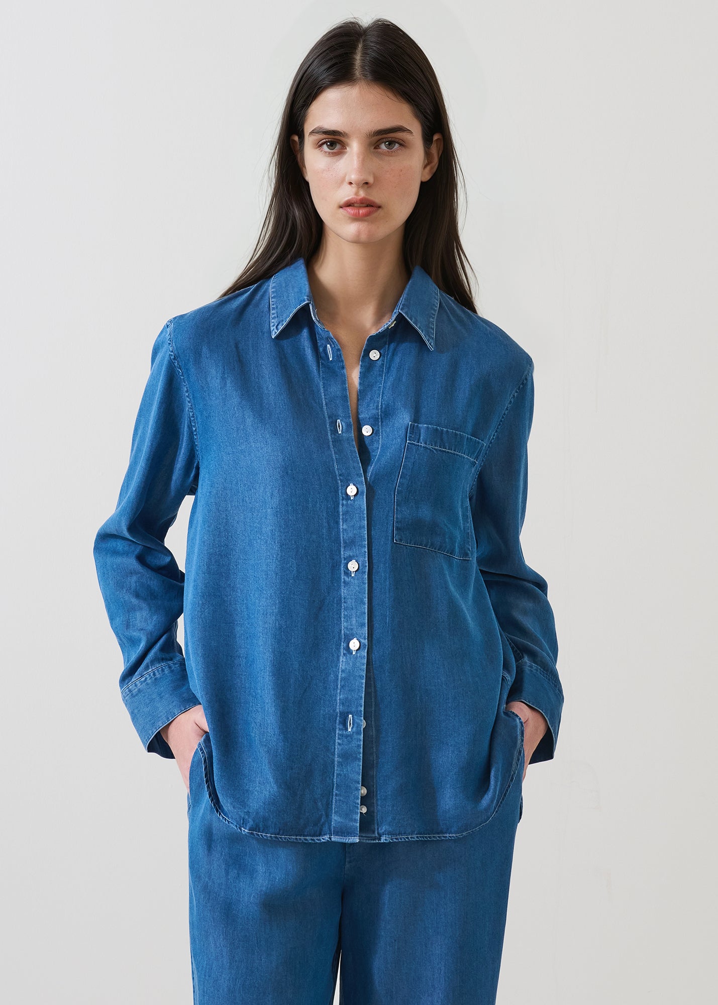 Tencel Stonewash Boyfriend Shirt - PATRICK ASSARAF