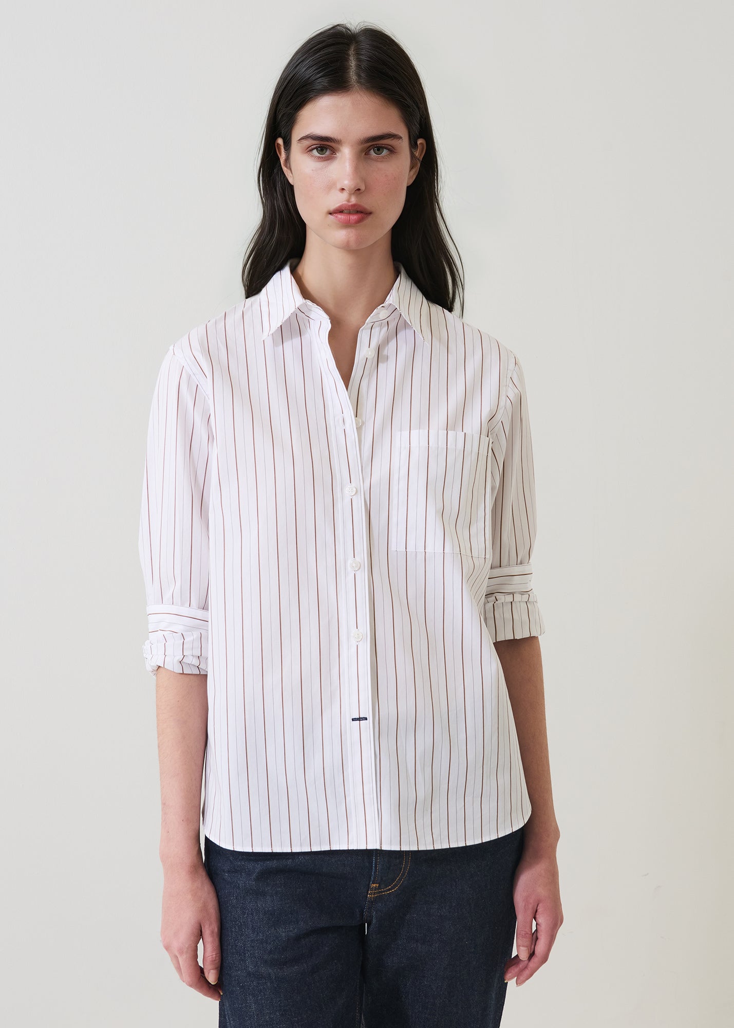 Cotton Stripe Boyfriend Pocket Shirt - PATRICK ASSARAF