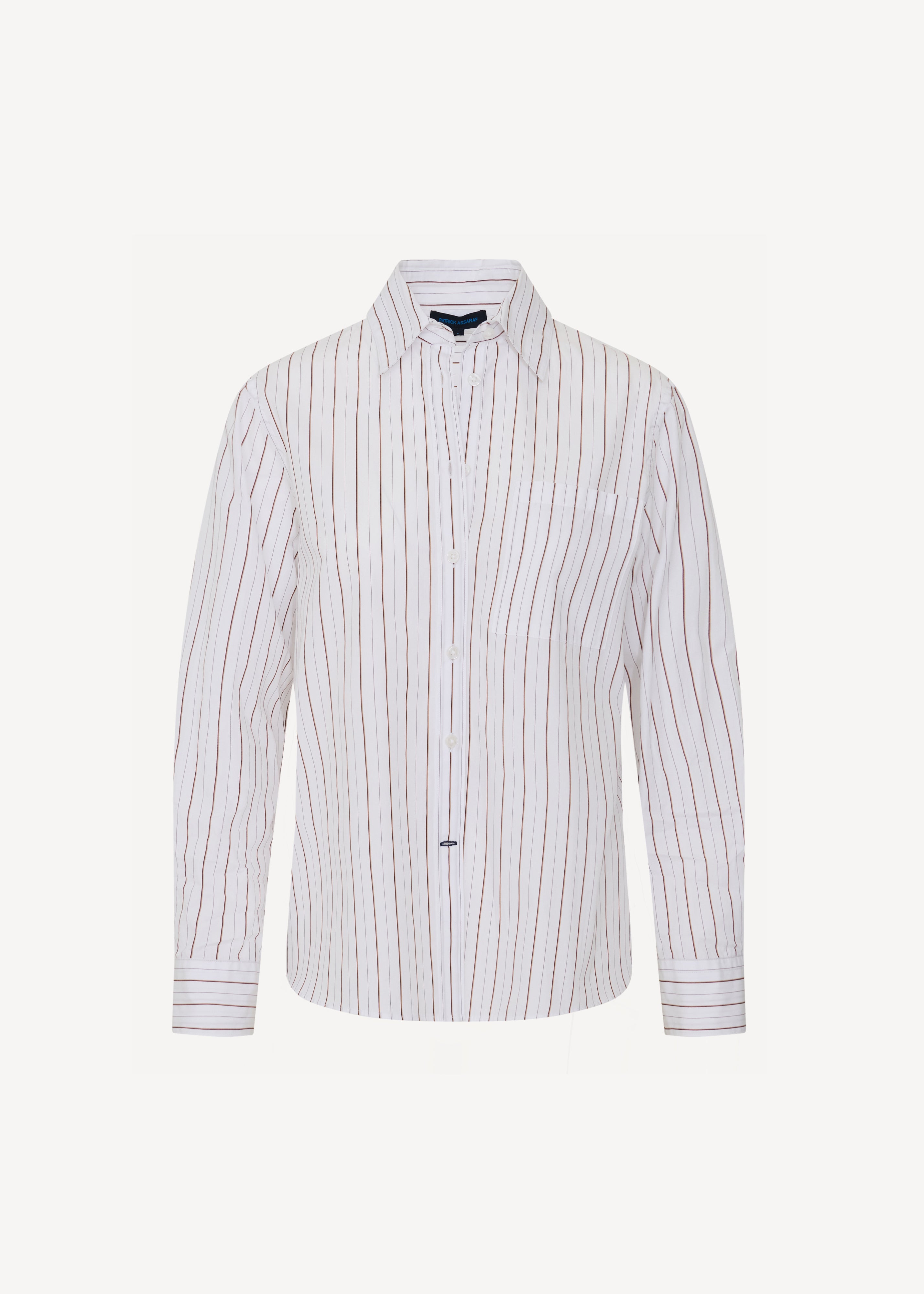 Cotton Stripe Boyfriend Pocket Shirt - PATRICK ASSARAF