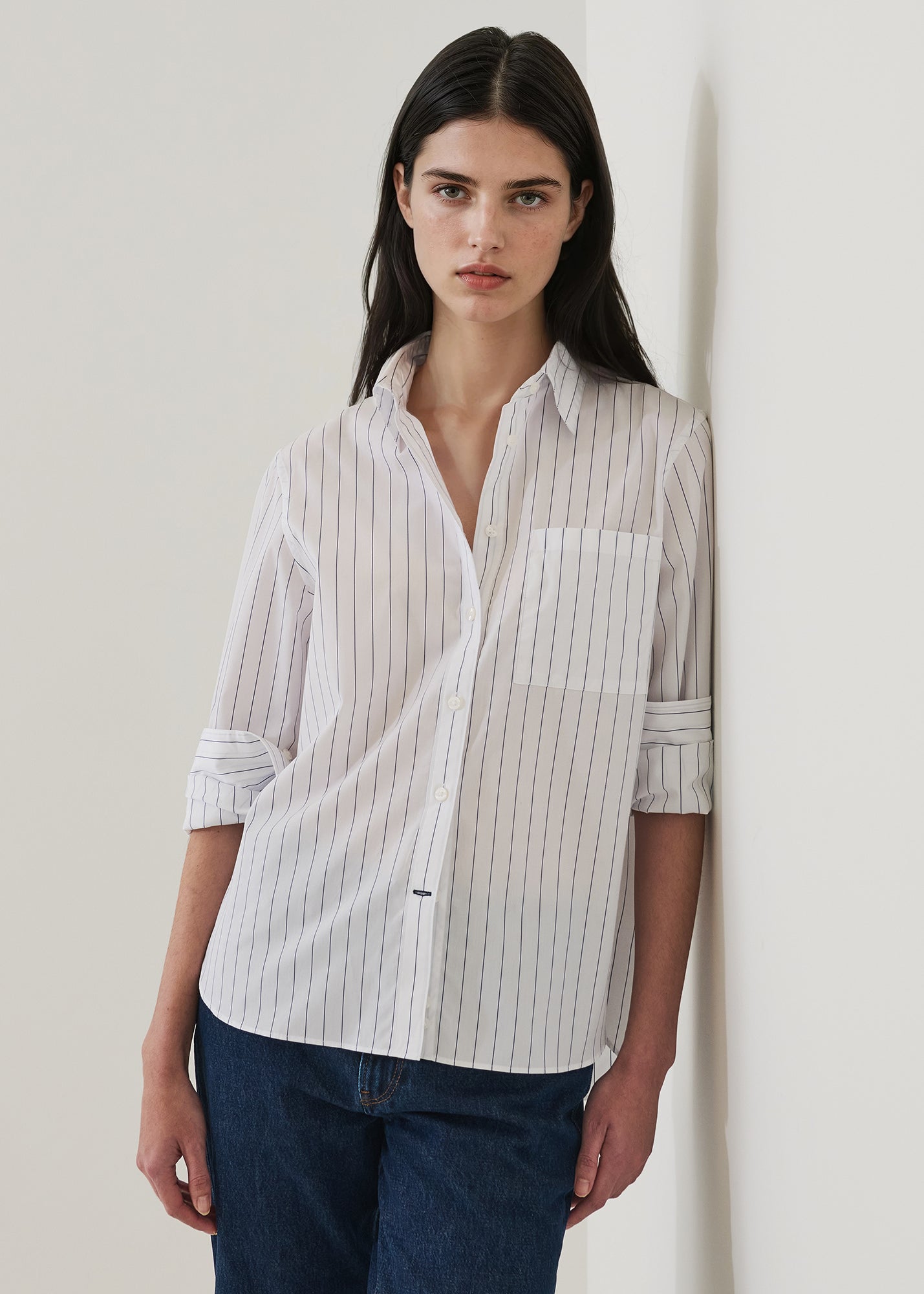 Cotton Stripe Boyfriend Pocket Shirt - PATRICK ASSARAF