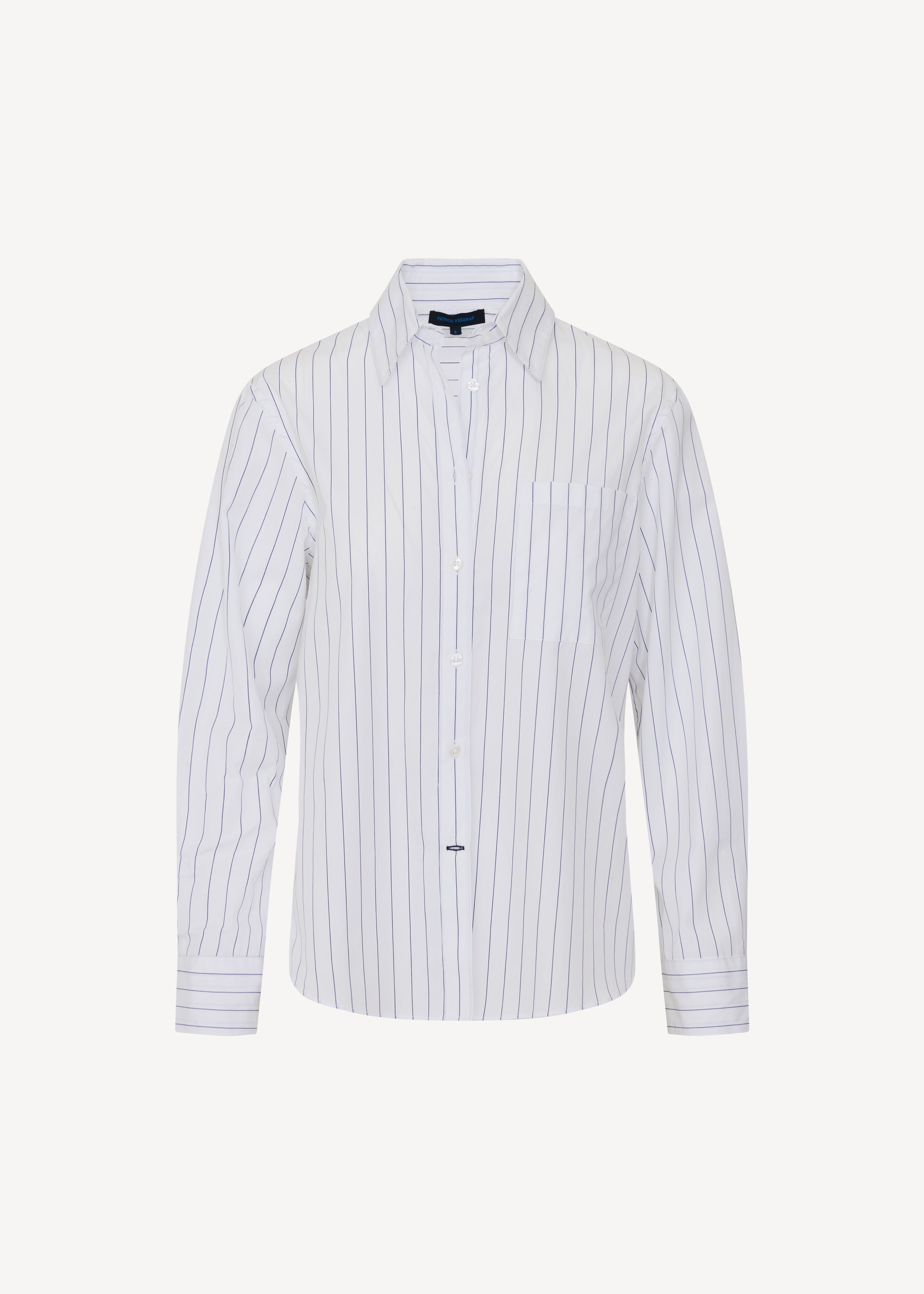 Cotton Stripe Boyfriend Pocket Shirt - PATRICK ASSARAF