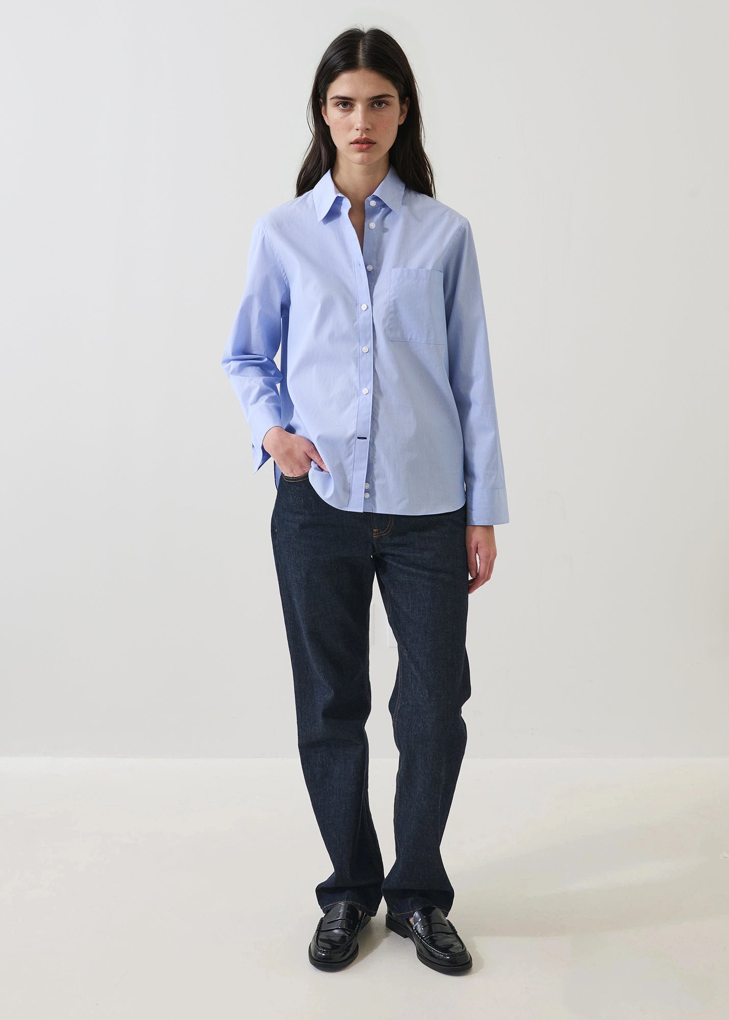 Cotton Stripe Boyfriend Pocket Shirt - PATRICK ASSARAF