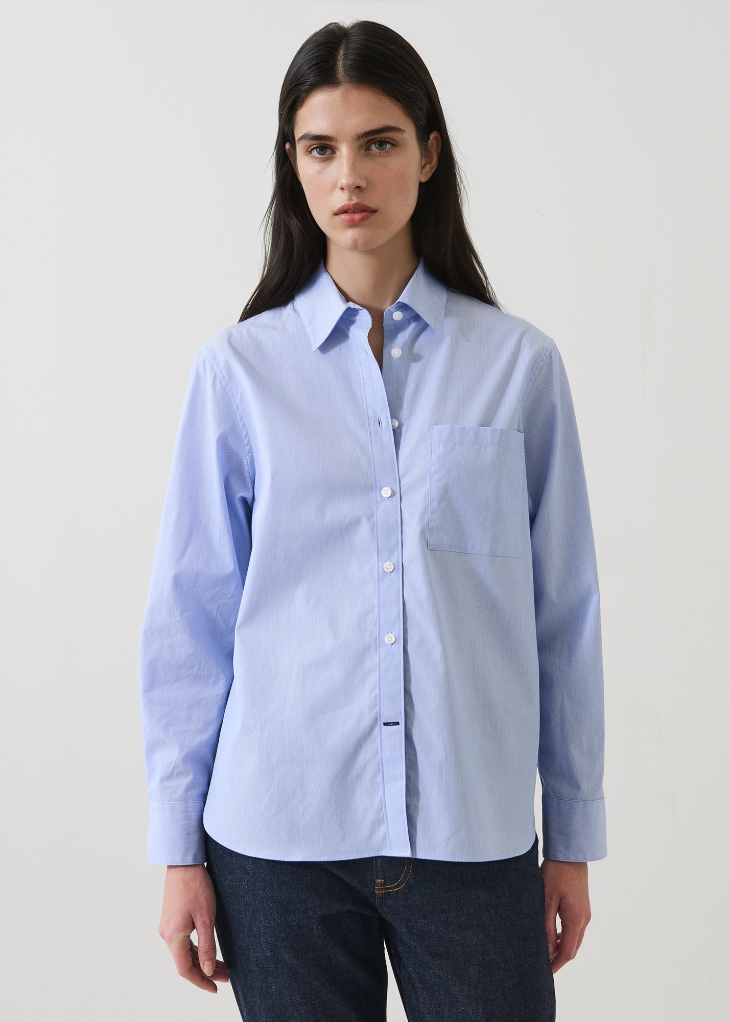 Cotton Stripe Boyfriend Pocket Shirt - PATRICK ASSARAF