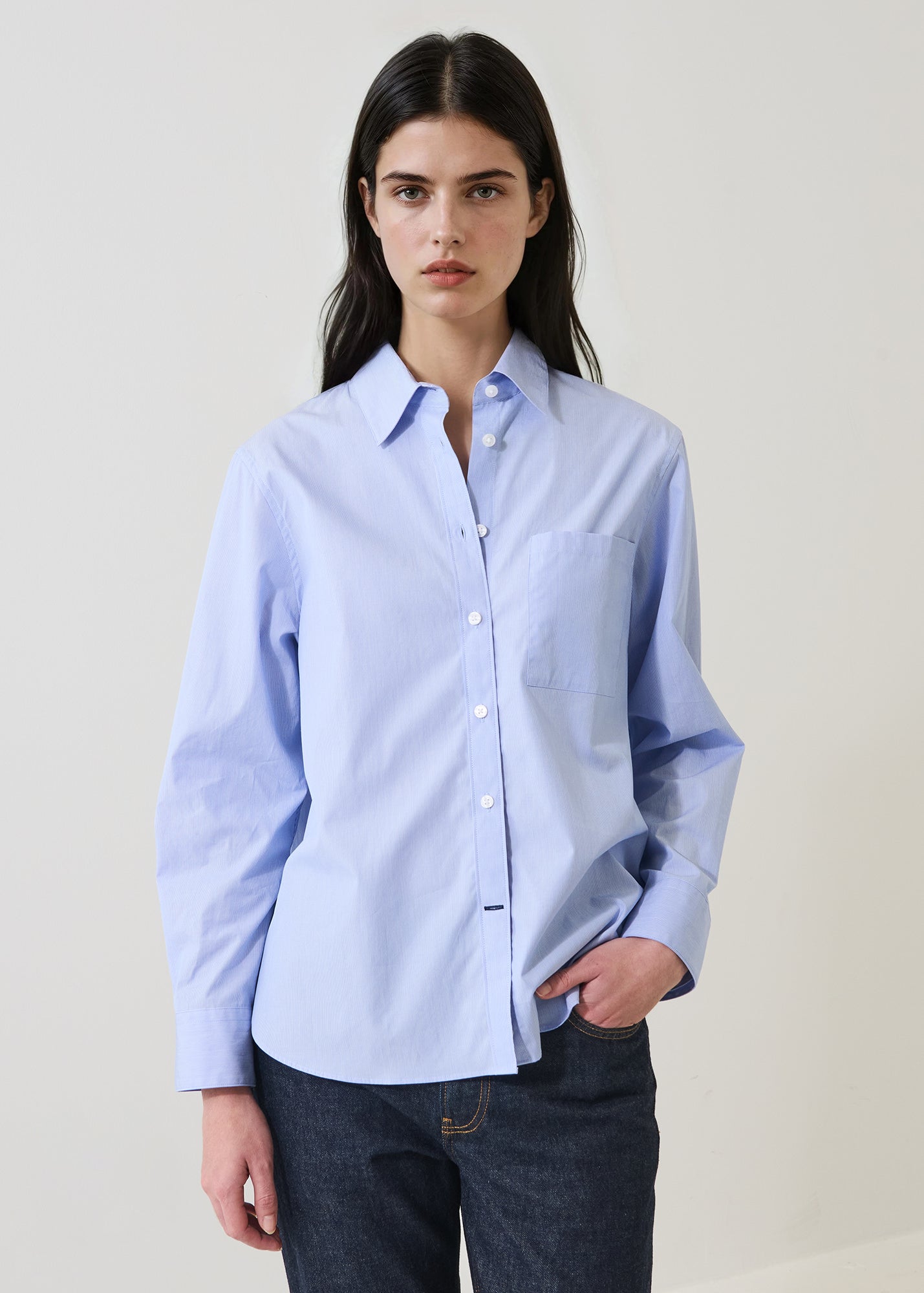 Cotton Stripe Boyfriend Pocket Shirt - PATRICK ASSARAF