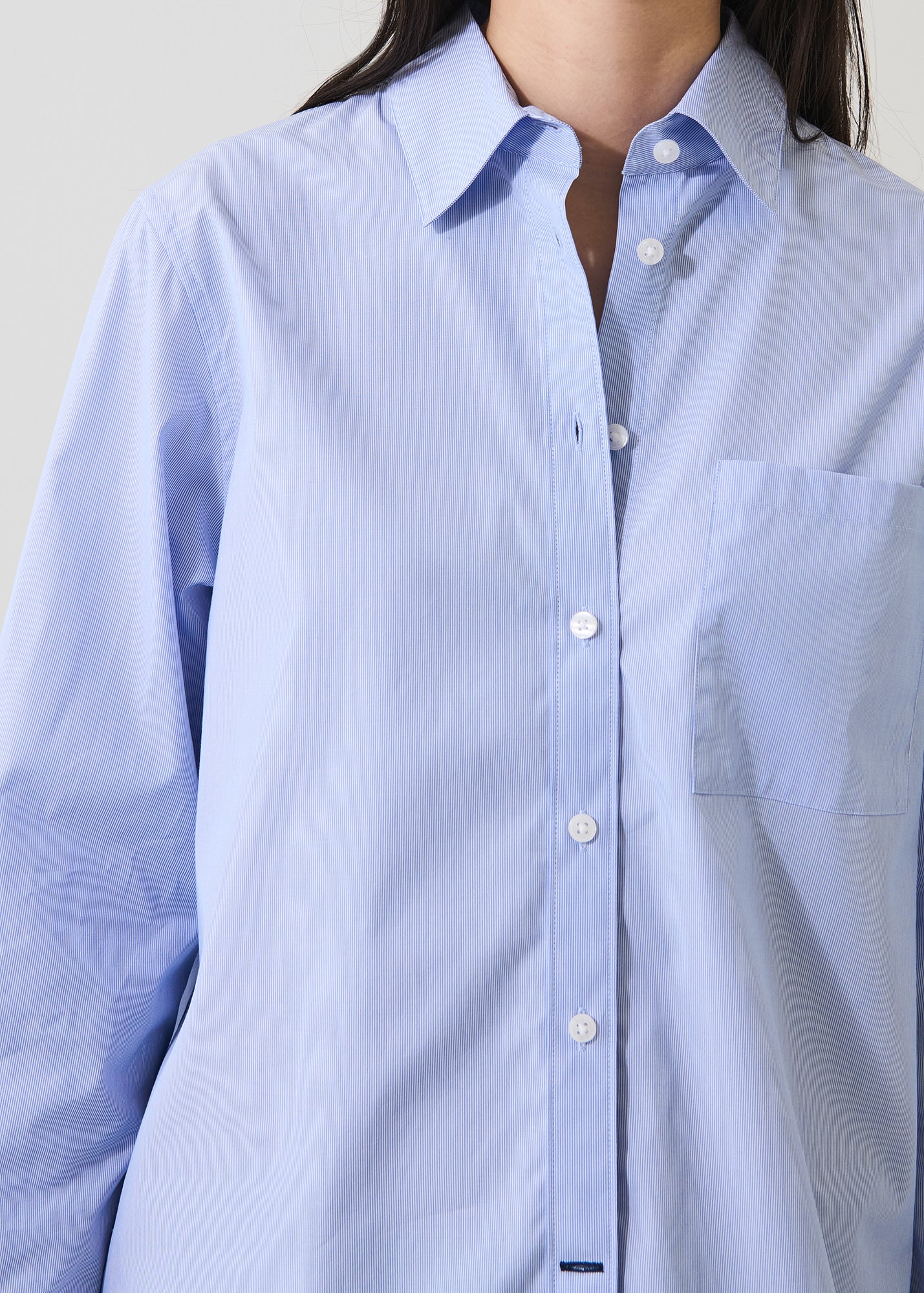 Cotton Stripe Boyfriend Pocket Shirt - PATRICK ASSARAF