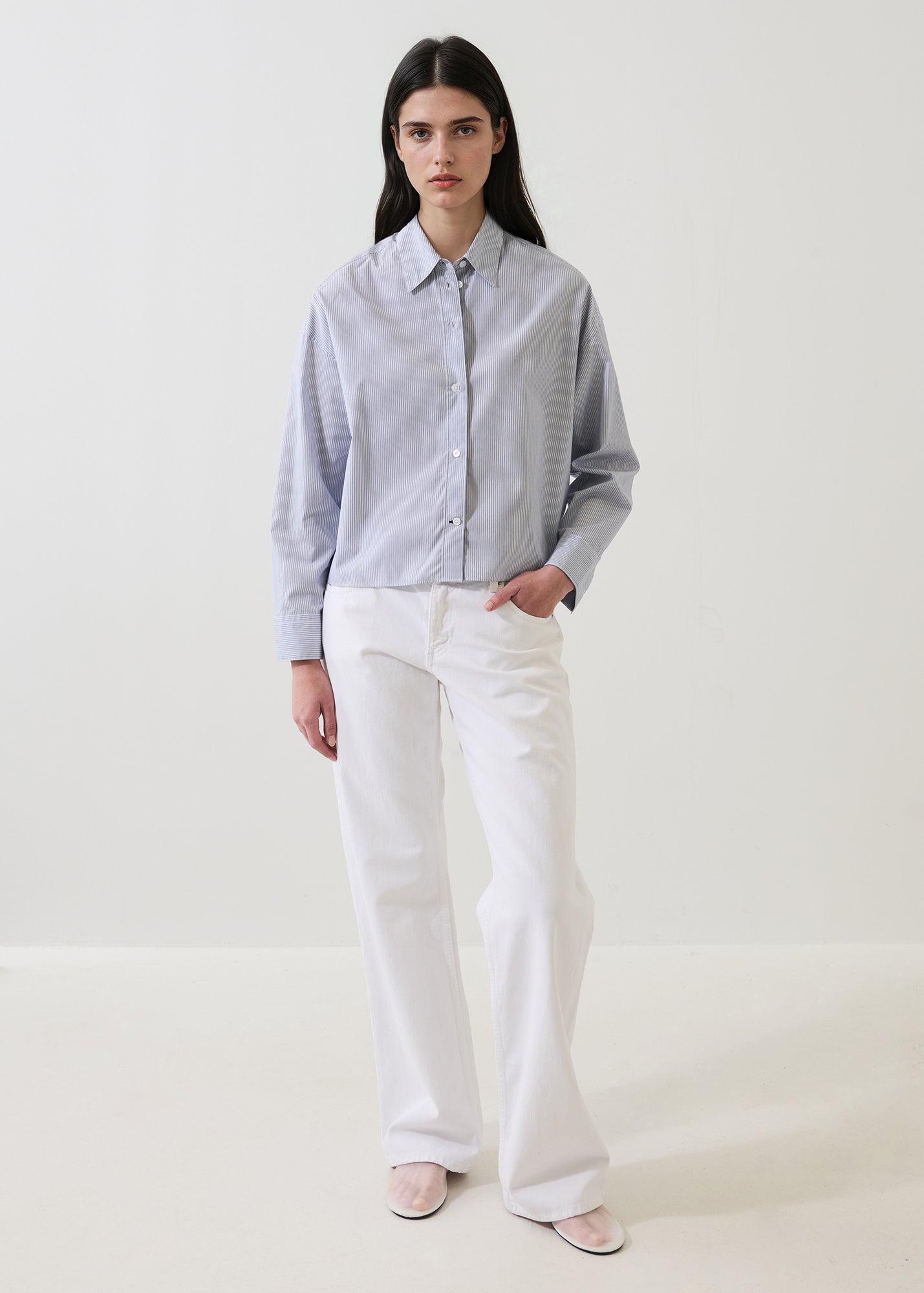 Cotton Stripe Boxy Shirt - PATRICK ASSARAF