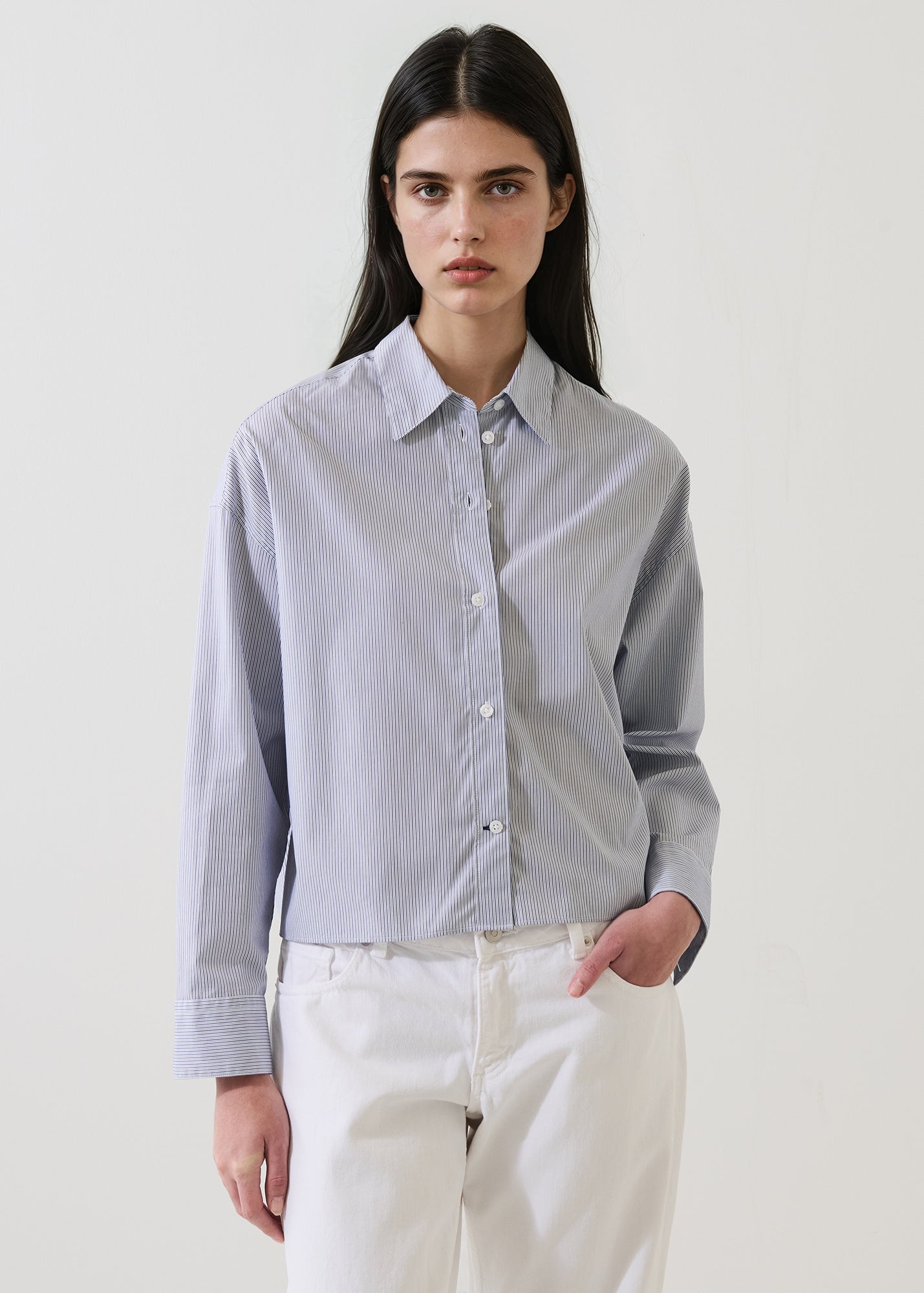 Cotton Stripe Boxy Shirt - PATRICK ASSARAF