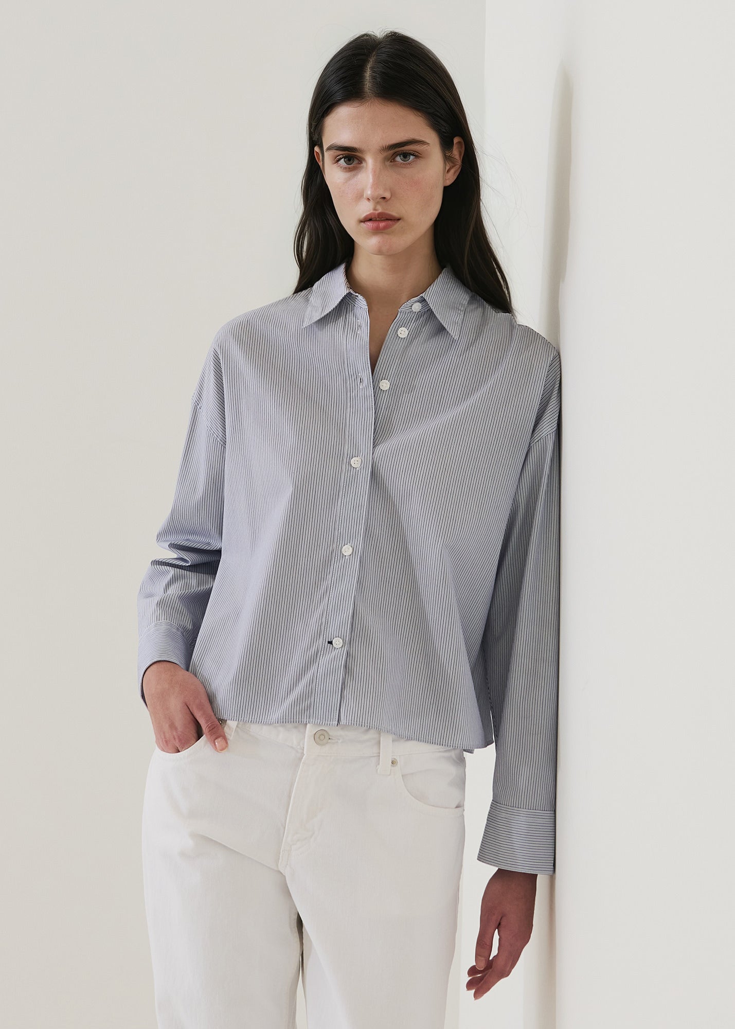 Cotton Stripe Boxy Shirt - PATRICK ASSARAF