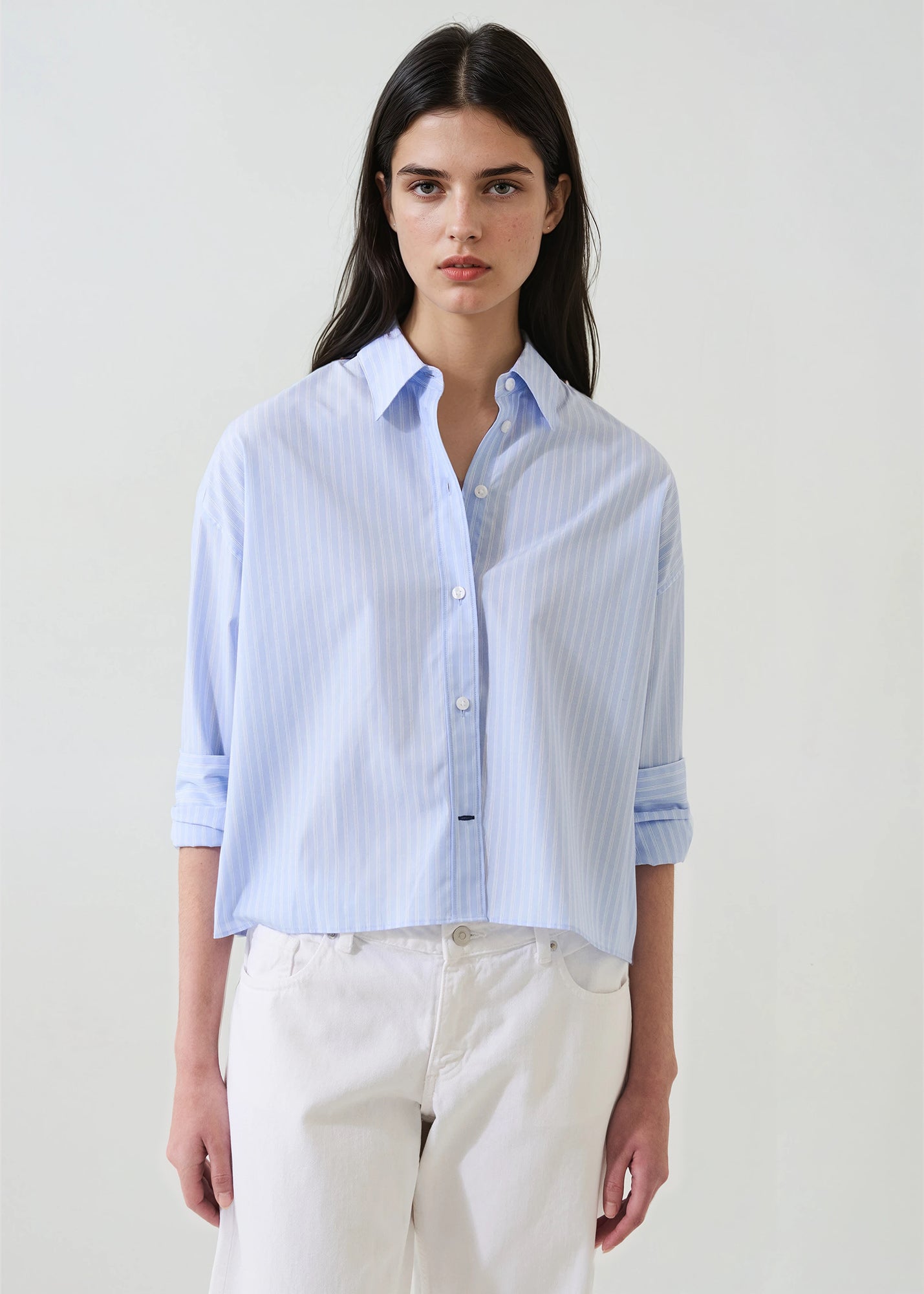 Cotton Stripe Boxy Shirt - PATRICK ASSARAF