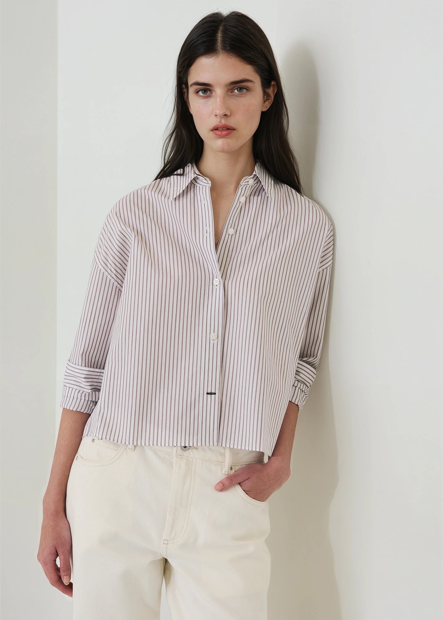 Cotton Stripe Boxy Shirt - PATRICK ASSARAF