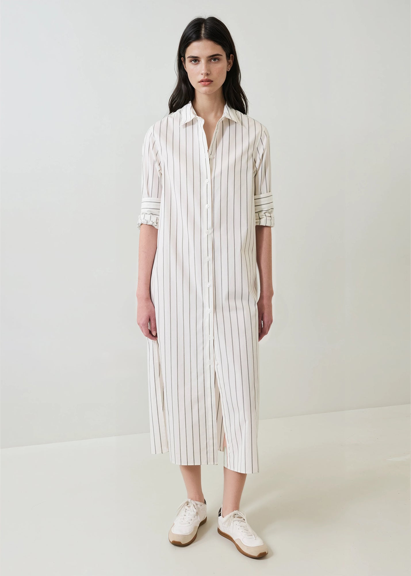 Cotton Stripe Shirt Dress - PATRICK ASSARAF
