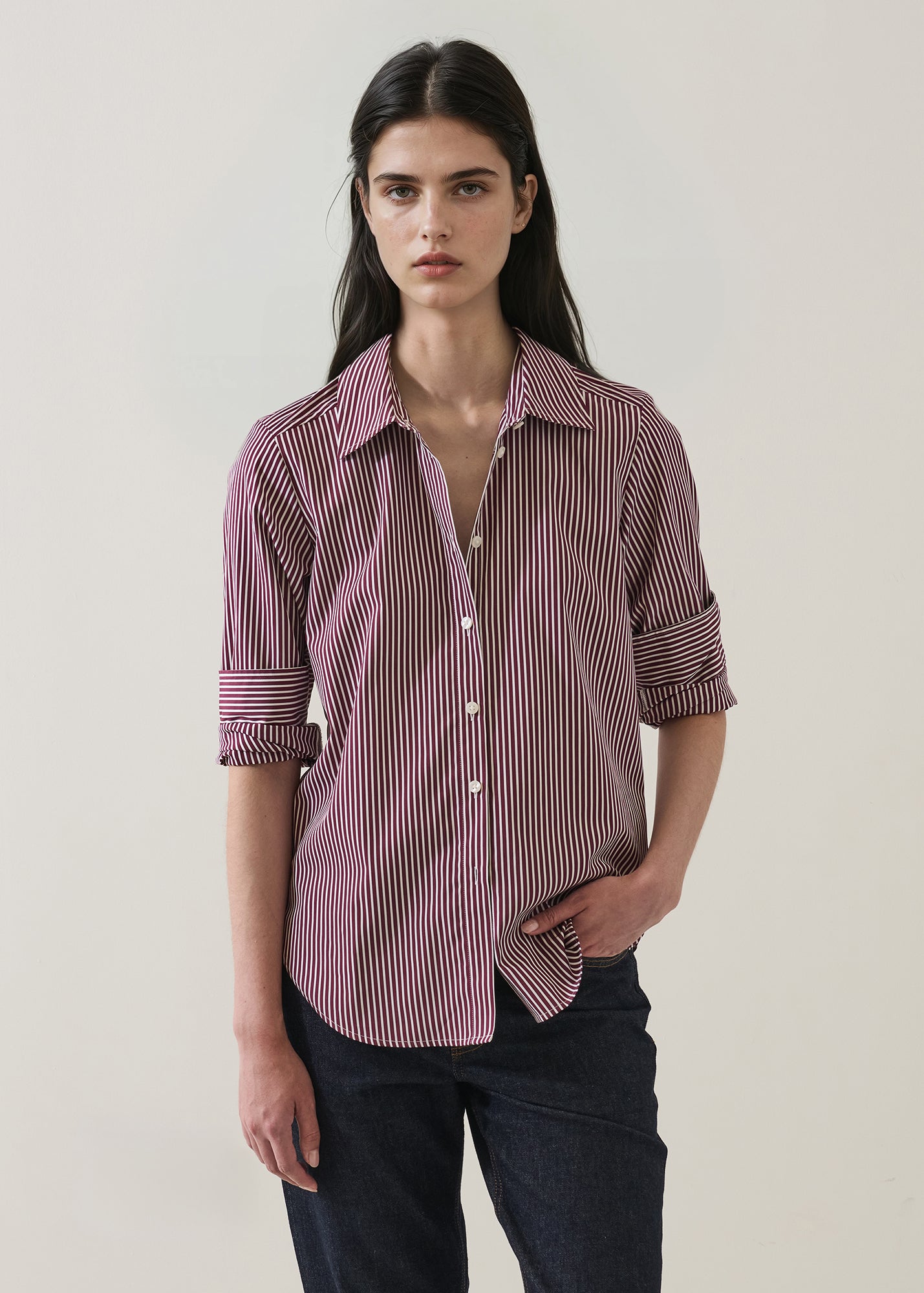 Cotton Stripe Essential Shirt