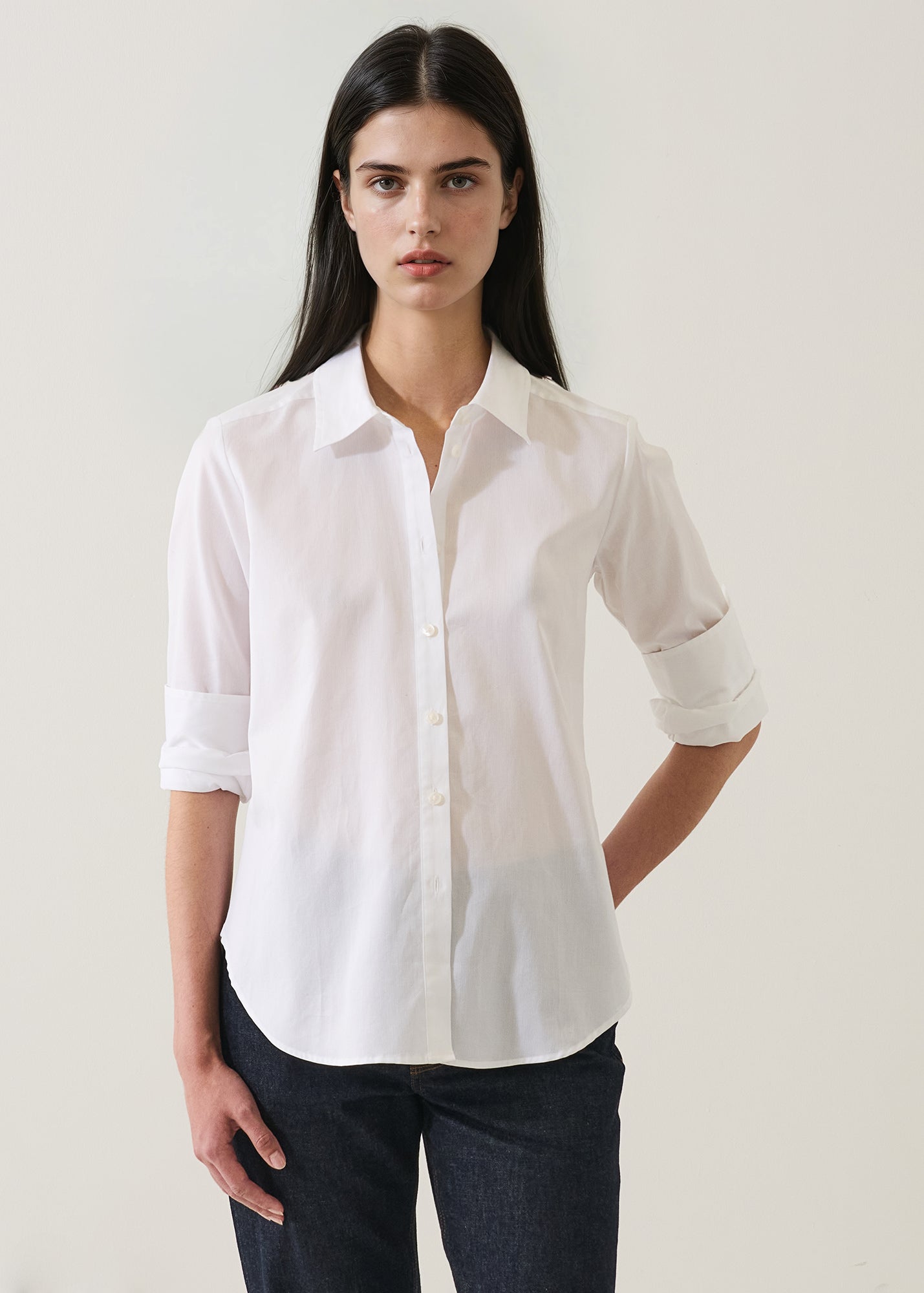 Cotton Pinstripe Essential Shirt
