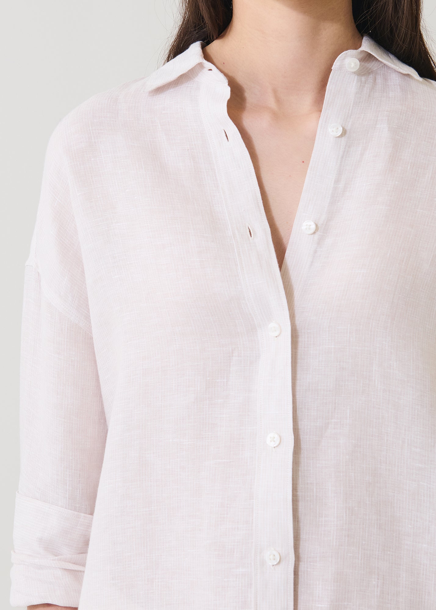 Linen Stripe Boyfriend Shirt - PATRICK ASSARAF