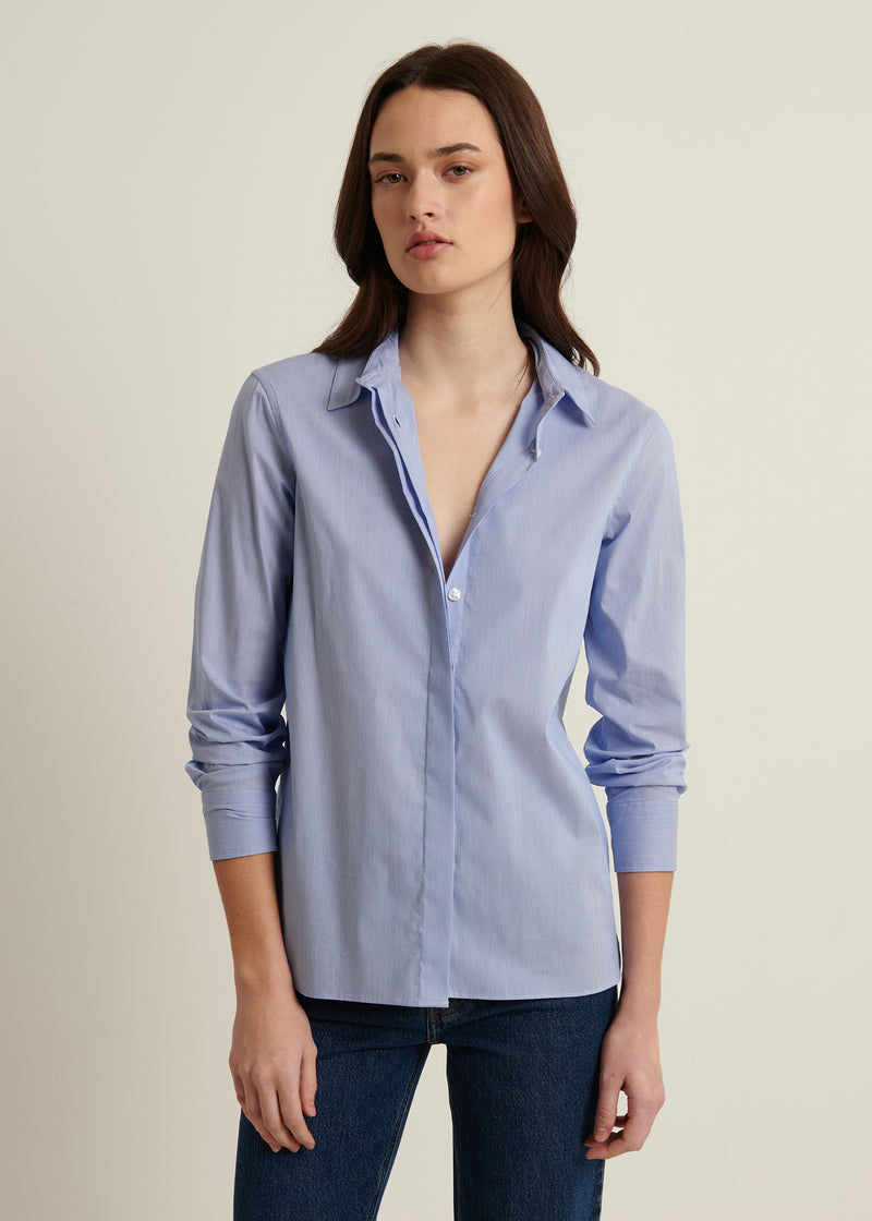 Cotton Stretch Striped Shirt