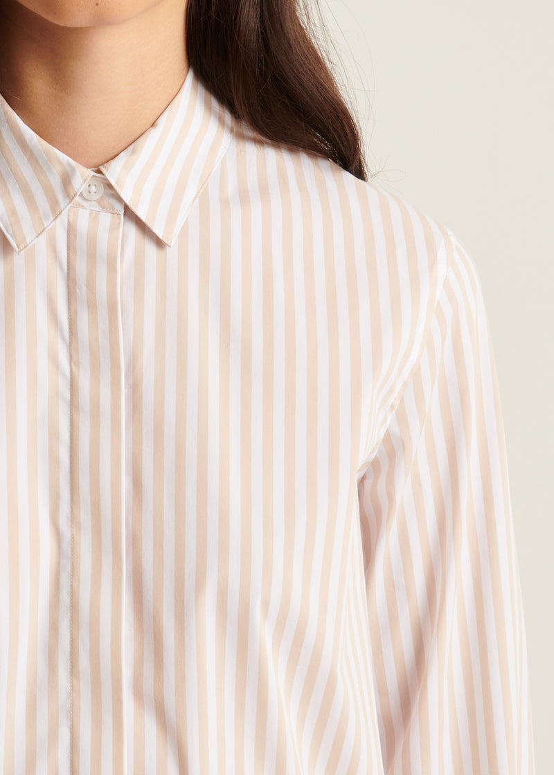 Cotton Stretch Striped Shirt