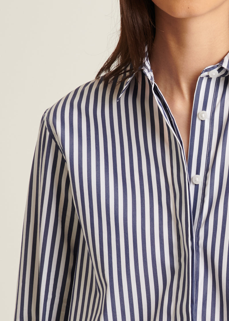 Cotton Stretch Striped Shirt