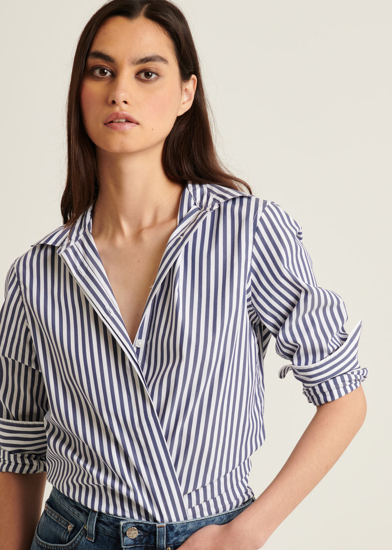 Cotton Stretch Striped Shirt