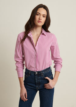 Cotton Stretch Striped Shirt