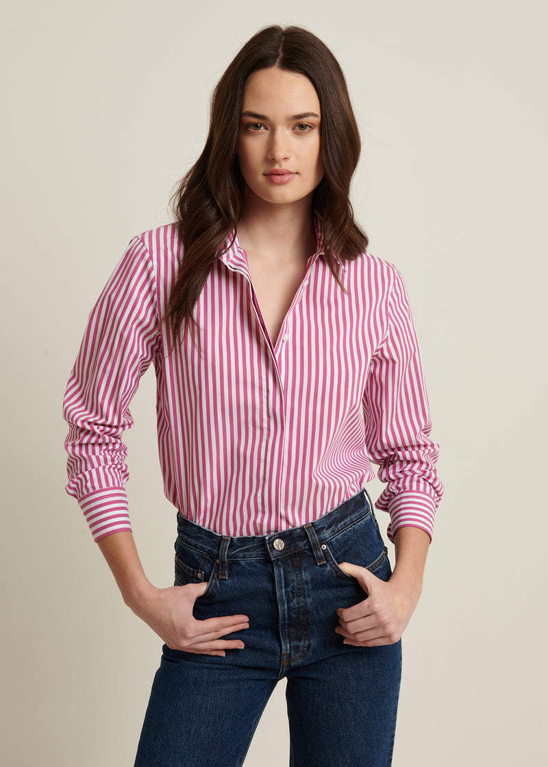 Cotton Stretch Striped Shirt