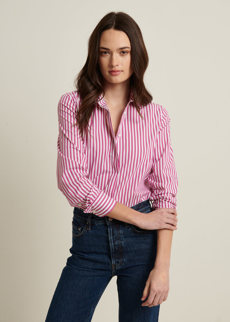 Cotton Stretch Striped Shirt