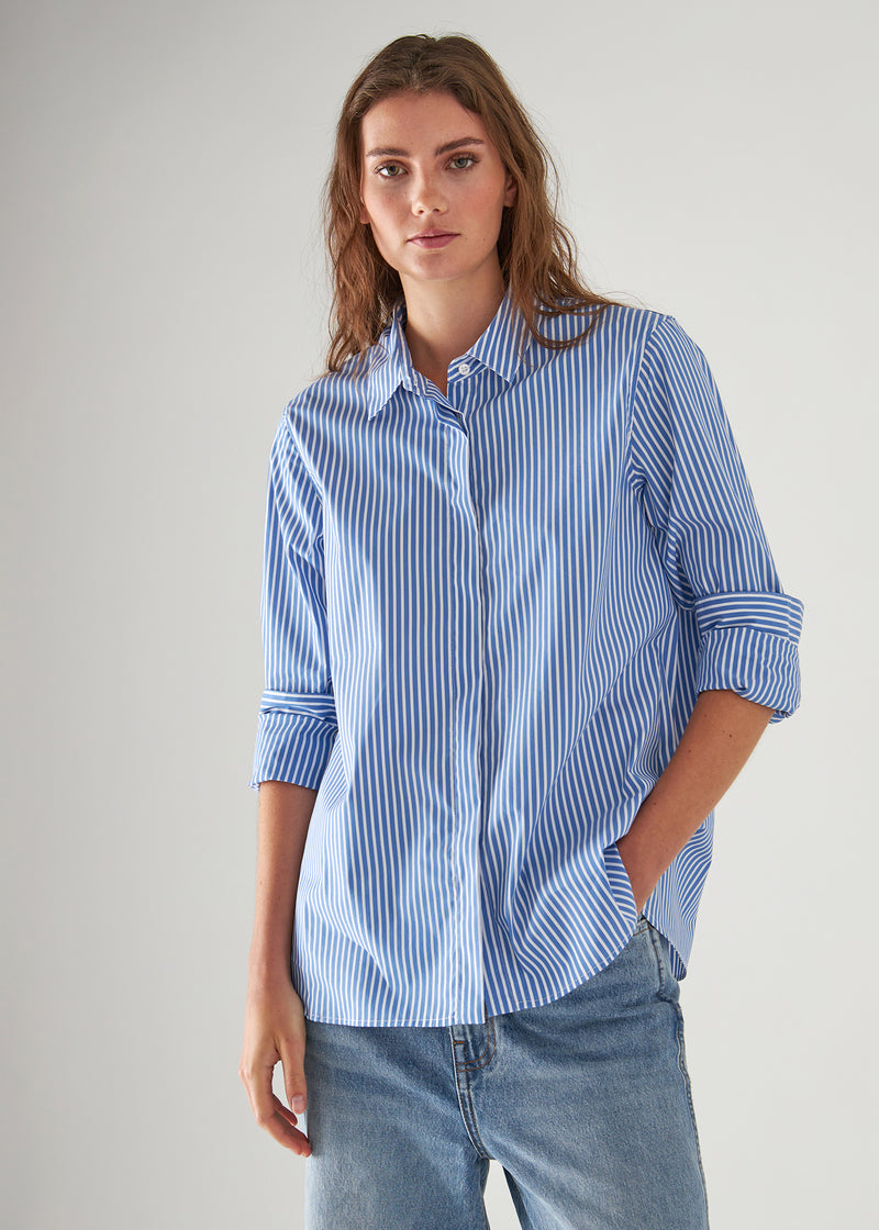 COTTON STRETCH STRIPED SHIRT