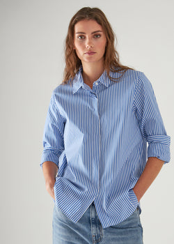 Cotton Stretch Striped Shirt