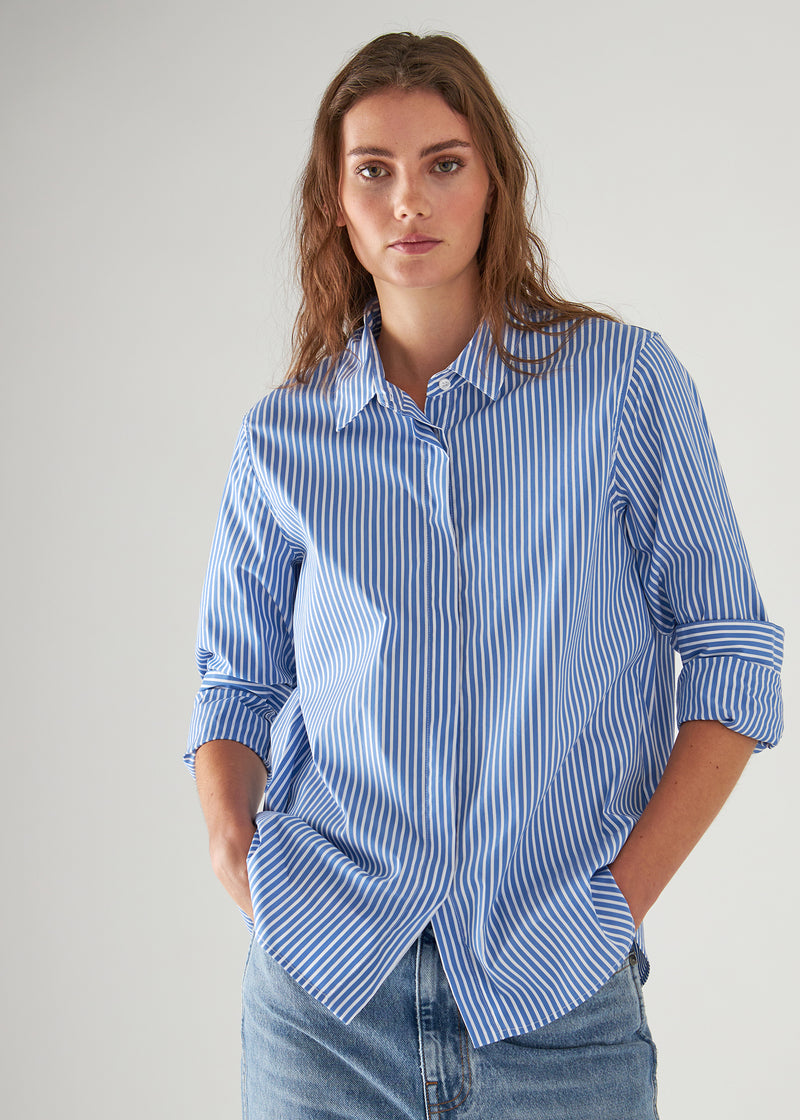 COTTON STRETCH STRIPED SHIRT