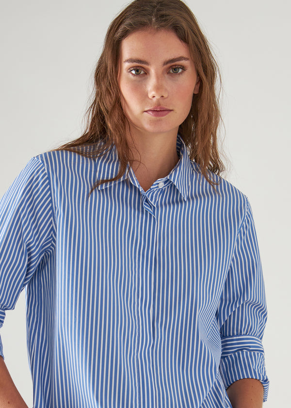 Cotton Stretch Striped Shirt