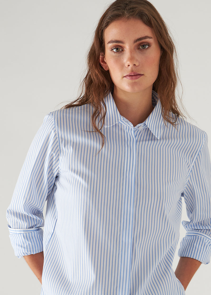 COTTON STRETCH STRIPED SHIRT