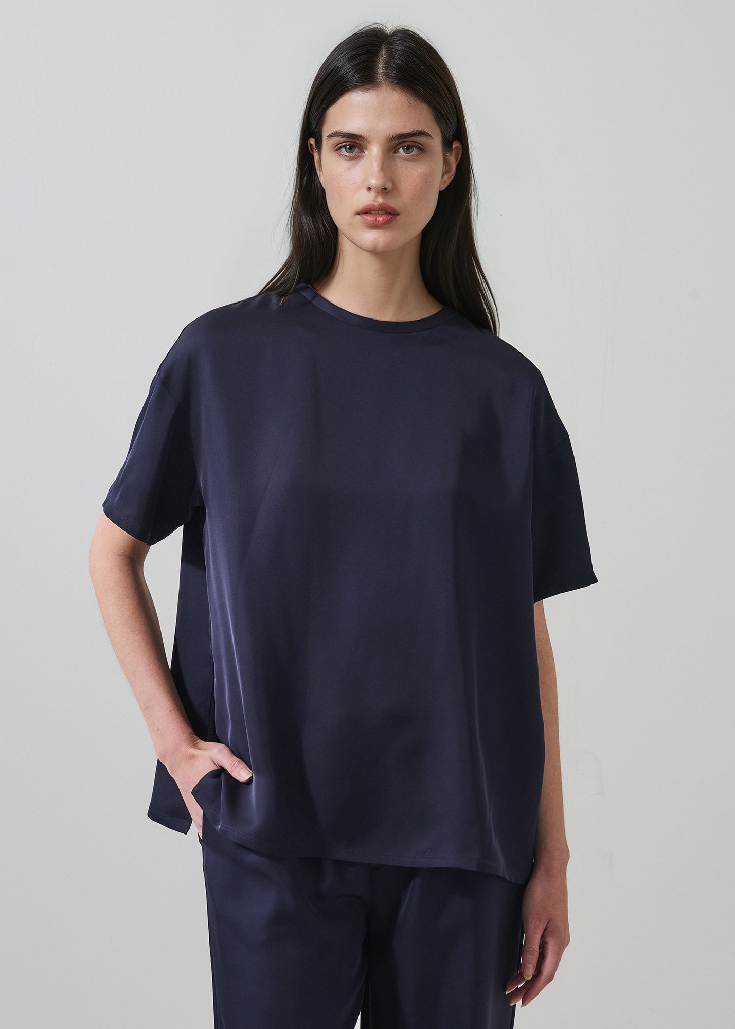 Silk Satin Oversized T-Shirt - PATRICK ASSARAF
