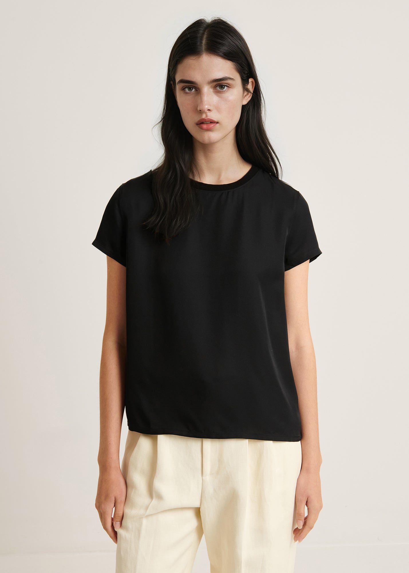 Silk Short Sleeve Crewneck - PATRICK ASSARAF
