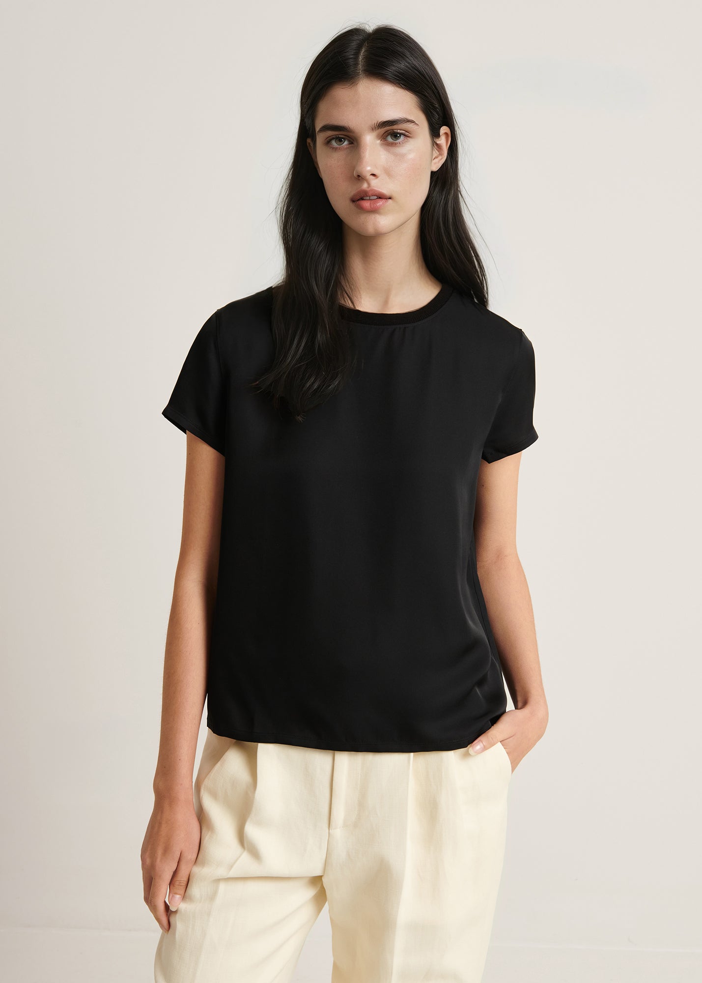 Silk Short Sleeve Crewneck - PATRICK ASSARAF