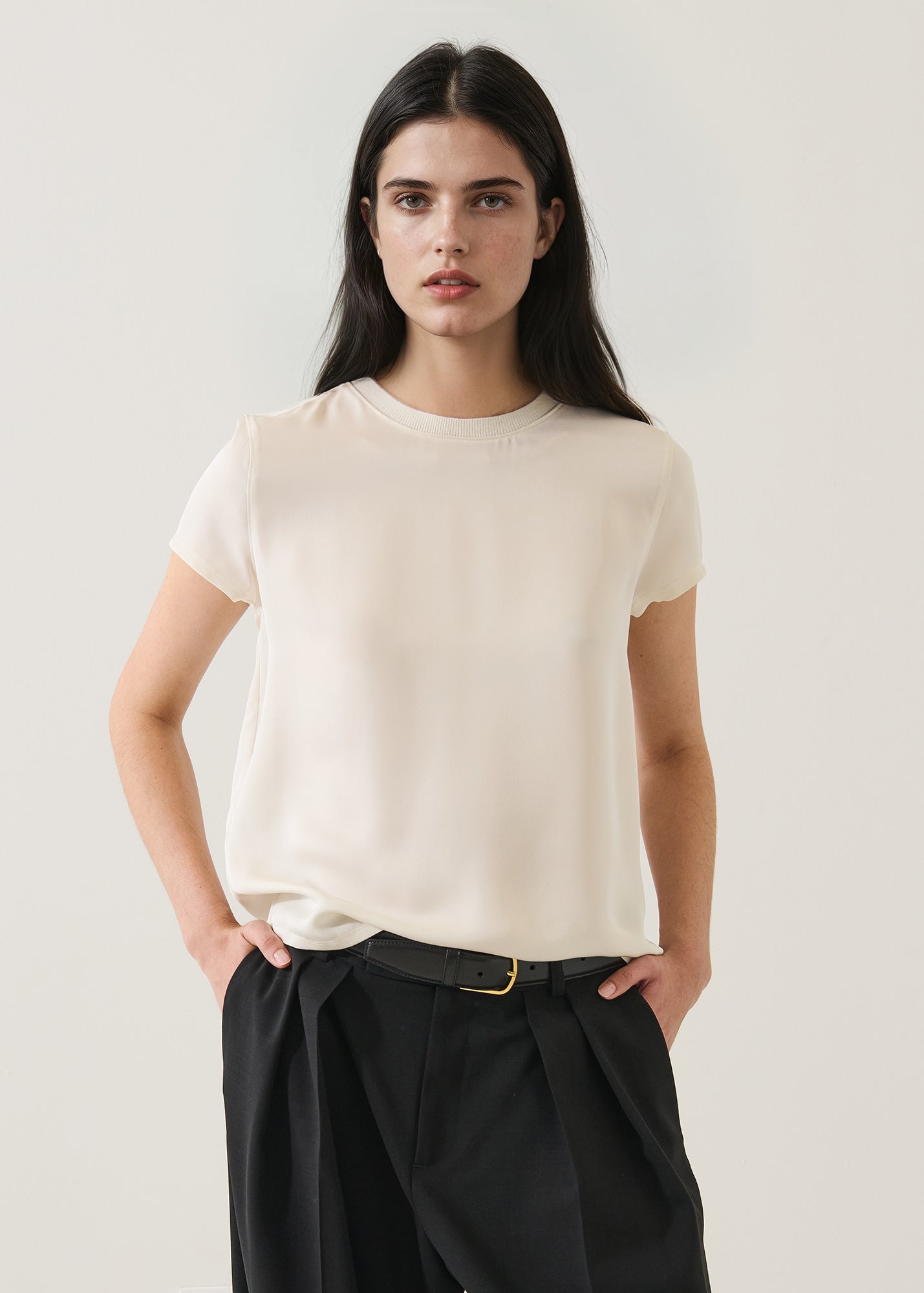 Silk Short Sleeve Crewneck - PATRICK ASSARAF