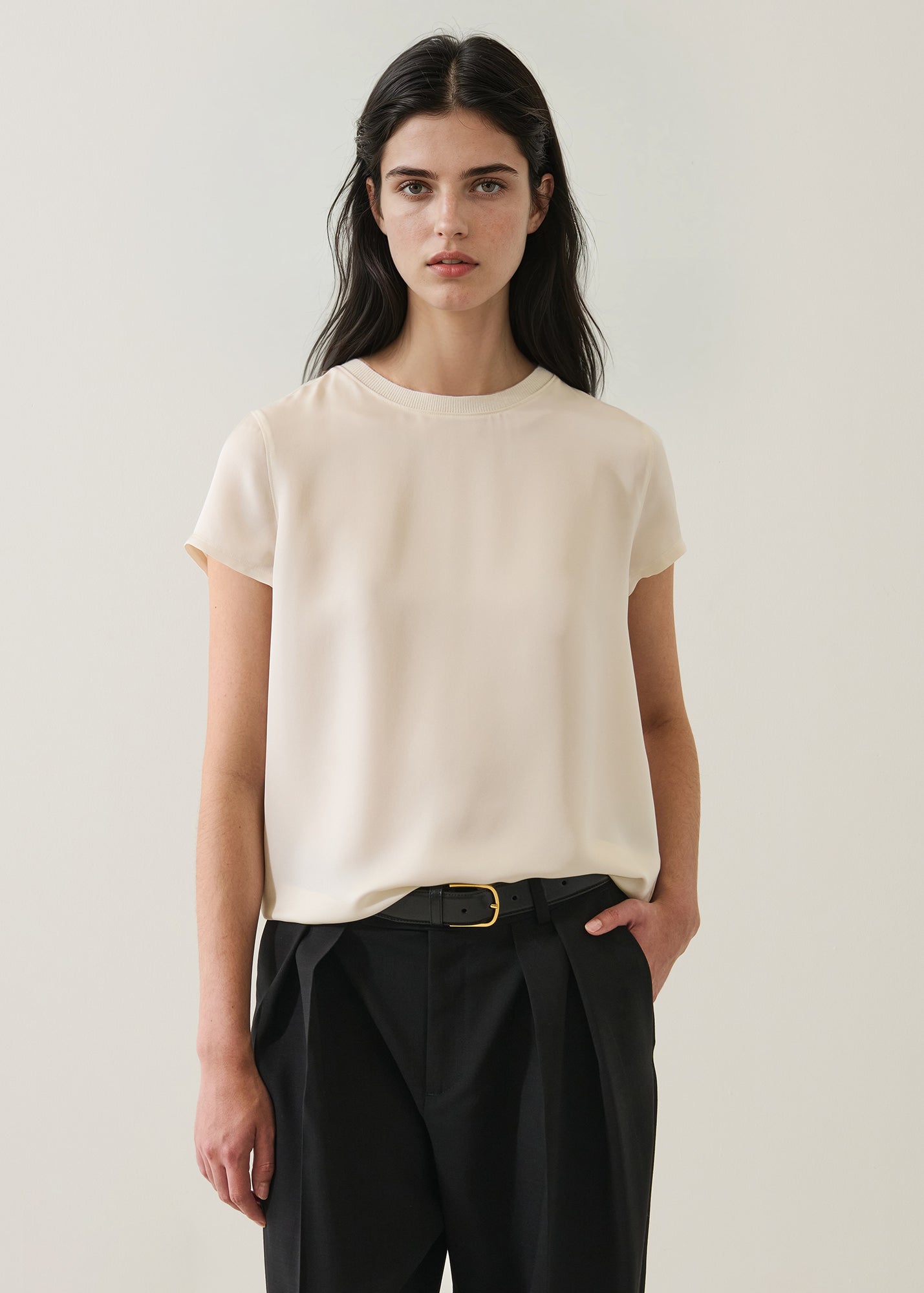 Silk Short Sleeve Crewneck - PATRICK ASSARAF