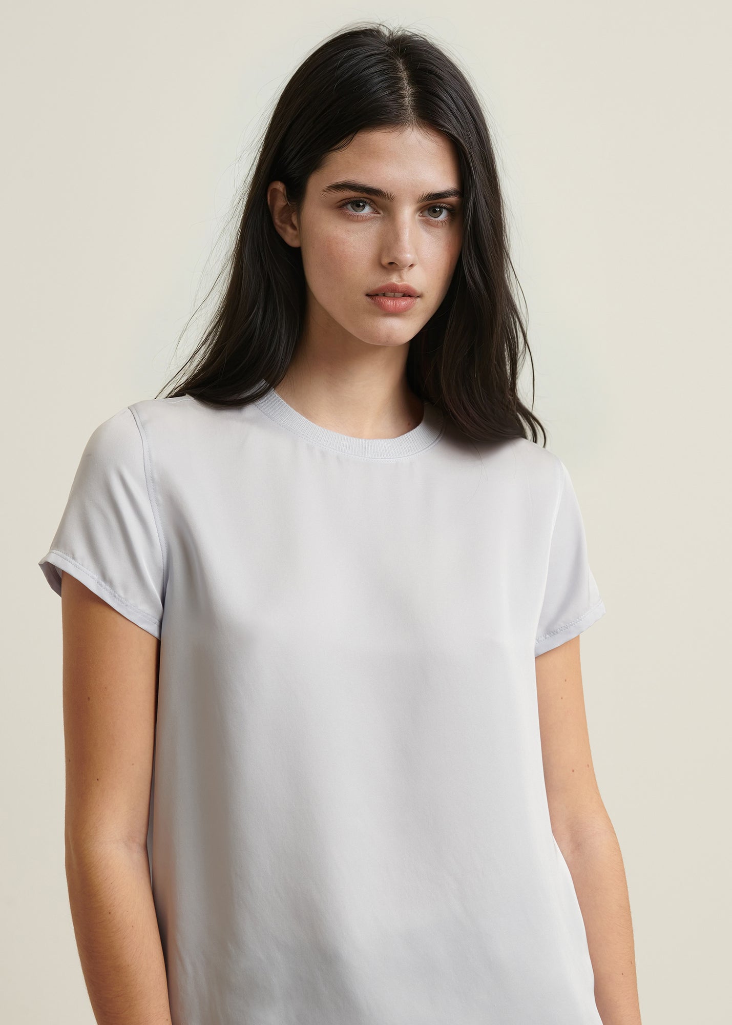 Silk Short Sleeve Crewneck