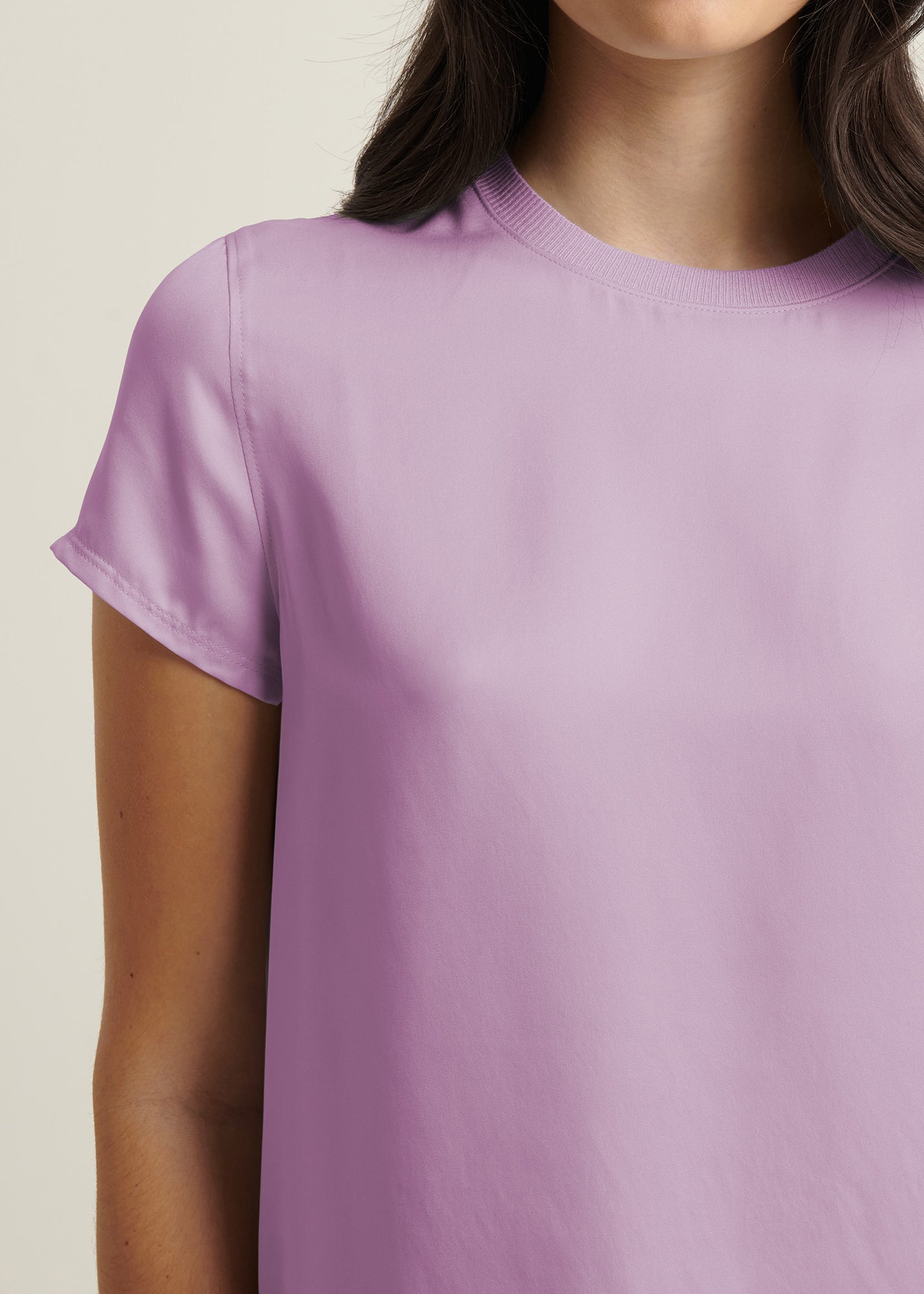 Silk Short Sleeve Crewneck