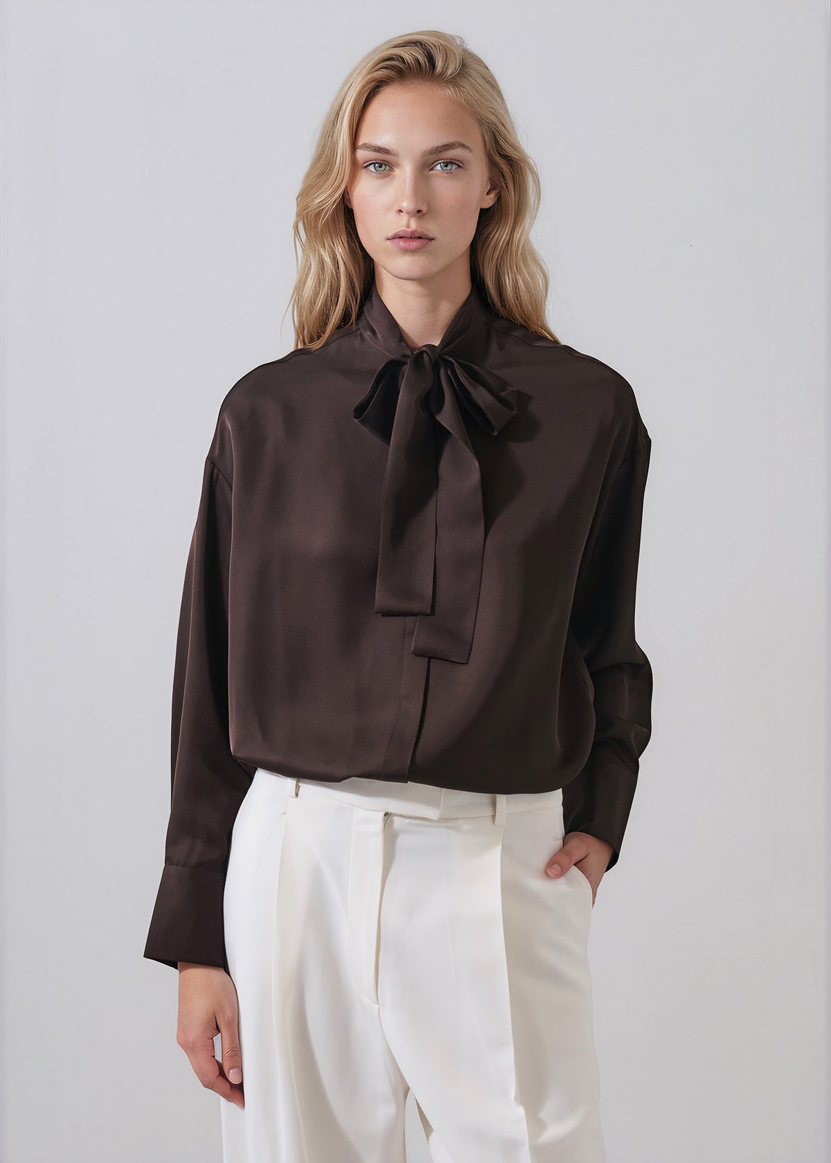 Silk Tie Neck Shirt - PATRICK ASSARAF