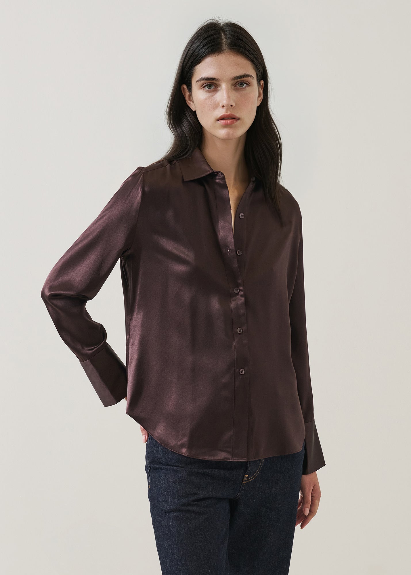 Silk Satin Relaxed Shirt