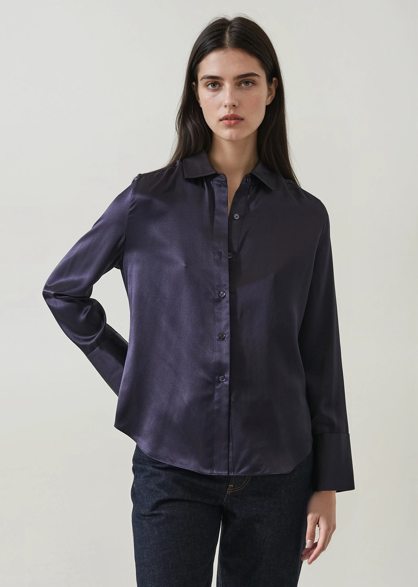 Silk Satin Relaxed Shirt