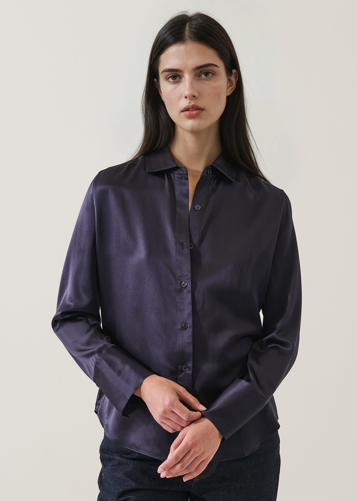 Silk Satin Relaxed Shirt