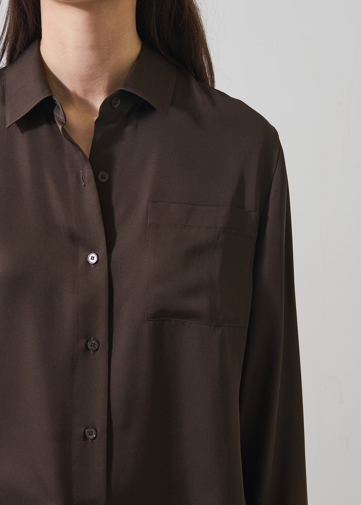 Silk Boyfriend Pocket Shirt
